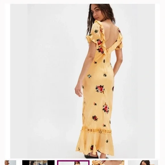 Free People Yellow Floral Midi Dress - Picture 2 of 5